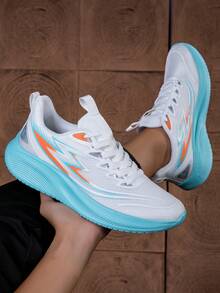 Jifffly 男女通用户外休闲运动鞋，减震透气网眼跑步鞋，情侣百搭 - 白色 - 查看 4