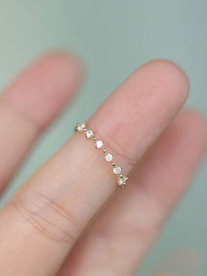 BALMORA 1 Pc Fashion Minimalist High-End S925 Sterling Silver Fine Zirconia Ring Rings For Women Girlfriend Gift