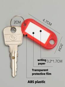 100pcs/50pcs/10pcs Plastic Keychains With Ring And Label Window, 10 Assorted Colors - Multicolor - View 2