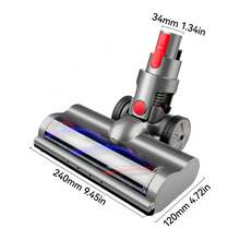Brush Compatible With V7, V8, V10, V11, V15 Vacuum Cleaner Electric Brush With Direct Drive With 4 Front Lights For Hard Floors And Short-Pile Carpets