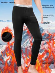 2 pezzi Pantaloni termici da uomo con fodera termica, adatti per climi freddi, attività all'aperto, palestra, strato base invernale per il riscaldamento - Multicolore - Visualizzare 5