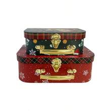 2 Stücke Weihnachts-Rentier, Schneemann, Weihnachtsmann Geschenkbox Set, Ornament, Spielzeug, Bürobedarf Große Geschenkverpackungsbox, Weihnachten, Geburtstag, Hochzeit Party Blumenbox Geschenkverpackung Präsentationsbox