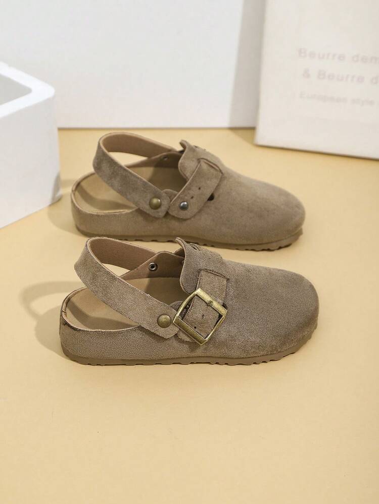 Zapatos planos tipo mule de slip-on para niñas/niños, adecuados para todas las estaciones - Caqui - Añade 2