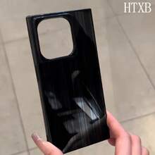 Funda con diseño de bloques a rayas negras. Compatible con phone 16 Pro, 16, 15 Pro, 14, 14 Plus, 13, 13 Pro, 12 Pro y 12 Pro. Diseño de cobertura total y protección antigolpes con orificios grandes, marco brillante y elegante. - Amarillo - Ver 2