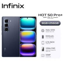 Infinix HOT 50 Pro+ 智能手机 8GB+256GB RAM+ROM 联发科 Helio G100 6.78 英寸 FHD+ 3D 曲面 120Hz AMOLED 显示屏 50MP 主摄像头 5000mAh 长效电池 + 33W 快速充电 - Sleek Black - 查看 2
