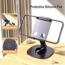 Tablet Stand 360° Rotating Adjustable Tablet Holder Metal Foldable IPad Stand Holder For Desk Table Compatible With IPad Pro 9.7,10.5,10.9, 11, Mini 4 3 2,Tab,Kindle, E-Reader(Dark Grey)