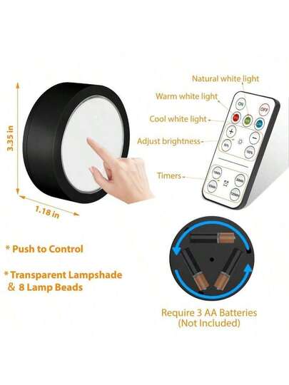 1/3/ Wireless Metal Wand Art LED Picture Lights, Lamps, Fairy Night Book Lamps Magnets Adjustable Temperature, Timer, Remote Control Push Button view 8