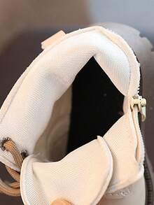 Botas altas con cremallera lateral para niños, botas de niña, tenis de niño, tenis de niños, tenis para niño, tenis para niña, zapatillas deportivas casuales con cordones para niños, adecuadas para actividades al aire libre y para el uso diario en el tiempo libre. - Beis - Ver 8