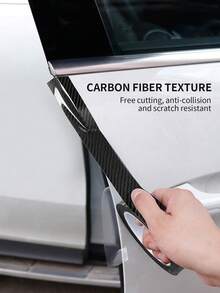 Universal Car Door Sill Protector, Carbon Fiber Pattern Bumper & Door Edge Guard Trim - Multicolor - View 11