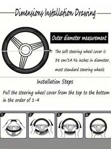Universelle Plüsch Lenkradabdeckung Set, mit Handbremse & Gangschutz, Winter Kunstfell Handbremse & Gangschalthülle für Auto/SUV, Autoaccessoires