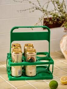 Cirelle 1 件复古风格便携式啤酒篮，可容纳 2/4/6 瓶，可折叠酒架，啤酒架，啤酒瓶架桶架，咖啡奶茶便携式储物篮，适用于日常使用和派对用品，啤酒节必备