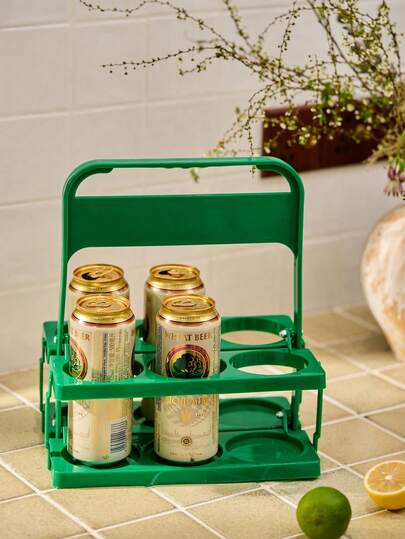 Cirelle 1 件复古风格便携式啤酒篮，可容纳 2/4/6 瓶，可折叠酒架，啤酒架，啤酒瓶架桶架，咖啡奶茶便携式储物篮，适用于日常使用和派对用品，啤酒节必备