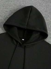 Local Men's Patterned Hoodie,With Pocket,Regular Casual Pullover,Suitable For Autumn And Winter,Machine Washable Fashion Printed Sweatshirt - 黑色 - 查看 5