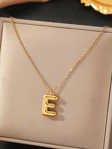 1 件不锈钢 26 字母吊坠项链，时尚优雅，送给她的绝妙礼物