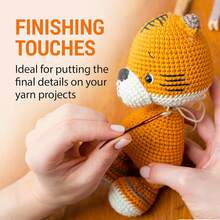 VONEEDL 20 PCS Bent Tip Tapestry Needles With Large Eye - Yarn Steel Knitting Needles In Storage Box - Crochet, Weaving, Darning,, And Crafting - 20 pcs - 查看 2