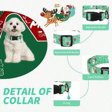 Verstellbares Weihnachtshalsband für Hunde mit Schneemann, Weihnachtsmann, Weihnachtslutscher, festliches Partykleid für kleine, mittlere und große Hunde