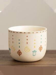 1 pieza Taza de cerámica con diseño de estrella y luna, taza con patrón de farolillo, taza de té rústica hecha a mano, regalo de cumpleaños creativo, vajilla para cafetería y restaurante