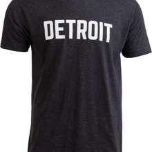 Detroit | Classic Retro City Grey Blue Red Black Detroiter 313 Cool Michigan Men Women T-Shirt Black 100% Cotton Tee, Short Sleeve Crew Neck, Machine Washable For Family And Friends - màu đen - Xem 1