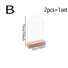 亚克力耳环展示架、珠宝零售架、拱形亚克力耳环架、实心和空心亚克力标牌、带木质底座的耳环、吊坠、耳环珠宝展示架 - 無色 - 查看 13