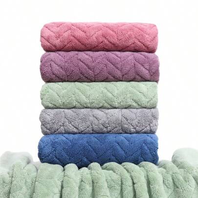 1pc Ultra Soft Microfiber Towel, Modern Style, 280 GSM, Quick Dry, Non-Woven, 100% Polyester, Soft & Absorbent, Colorfast, Suitable For Bathroom And Home, Towel And Face Cloth Set, Holiday Essential
