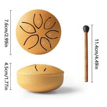1 pieza Tambor etéreo de 3 pulgadas y 6 tonos, mini tambor de lengüeta de acero, tambor de lluvia para exteriores, instrumento profesional para adultos principiantes para una fácil introducción a la percusión, disponible en varios colores, sonido claro, adecuado para meditación, enseñanza, entretenimiento, etc., y también hace un excelente regalo.