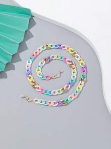 1 件亚克力和金属连接链个性化女士时尚眼镜架项链防丢失，学校圣诞节 - 彩色 - 查看 16