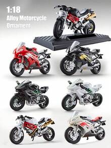 NEUSNEY 1:18 比例压铸摩托车模型，带展示架，多种款式可选，可作为礼物 - 彩色 - 查看 1