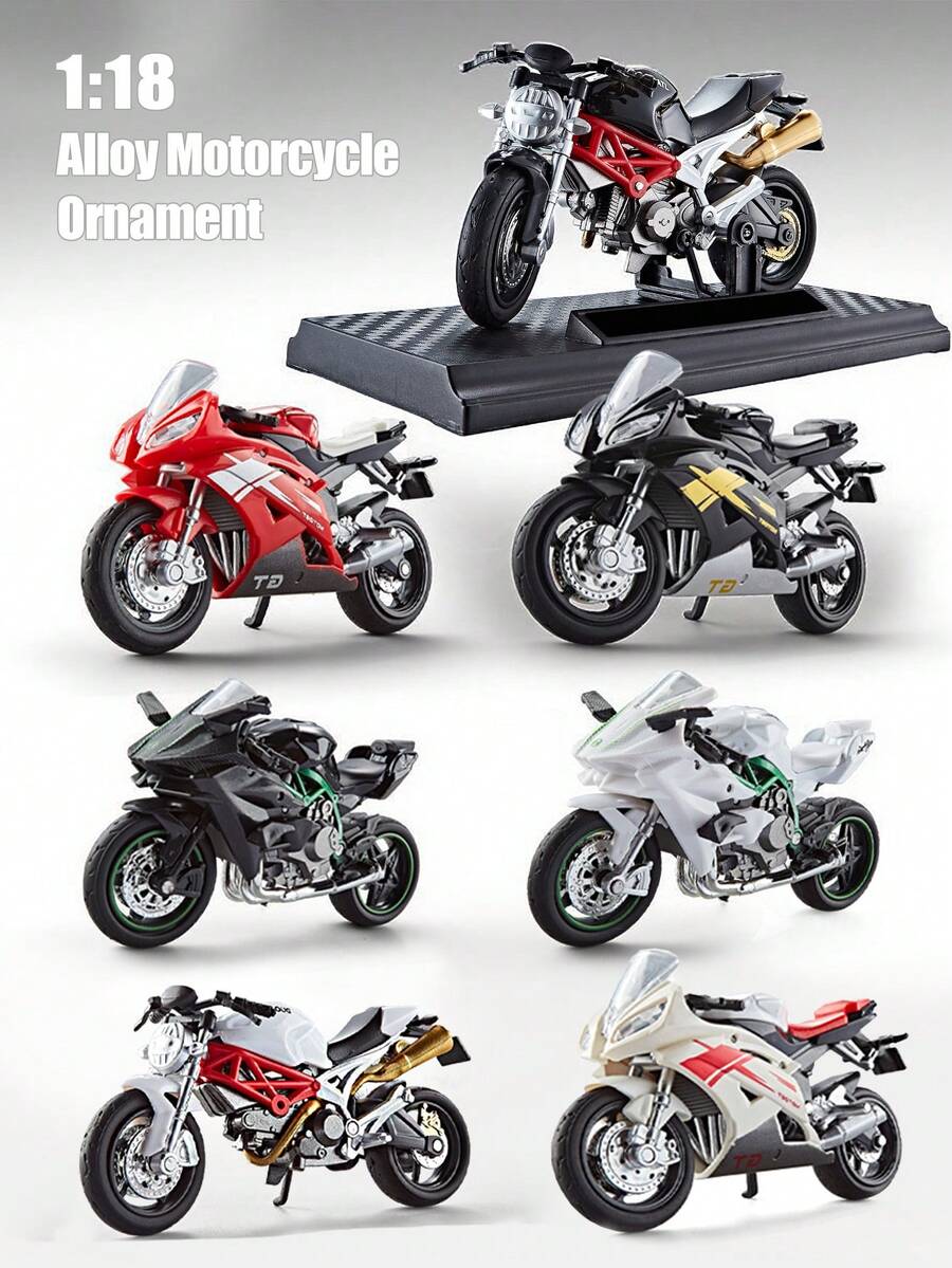 NEUSNEY 1:18 比例压铸摩托车模型，带展示架，多种款式可选，可作为礼物 - 彩色 - 查看 1