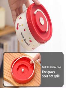 Cute Cherry 304 Stainless Steel Lunch Box Set With Insulated Bag,Large Capacity Portable Insulated Food Lunch Container Set With Thermal Lunch Box Separate Stackable Lunch Containe - Multicolor Lunch Box - View 5