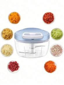 1pc Manual Multi-Function Vegetable Chopper - Mini Grinder For Garlic, Onion, Herbs And Spices, Kitchen Prep Tool - Multicolor - View 9