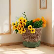 Maceta de estilo nórdico único hecha a mano de ratán con forro de plástico | Decoración del hogar #EstiloNórdico #AmantesDePlanta #ArtesaníaDeRatán #EstéticaDelHogar Jarrón Decoración de Habitación Florero Jarrón de Vidrio