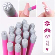 A Set Of 4 Nail Seal Pens, Random Pattern Nail Transfer Tool, Alcohol-Free Nail Seal Set, Suitable For Women - Hồng - Xem 5