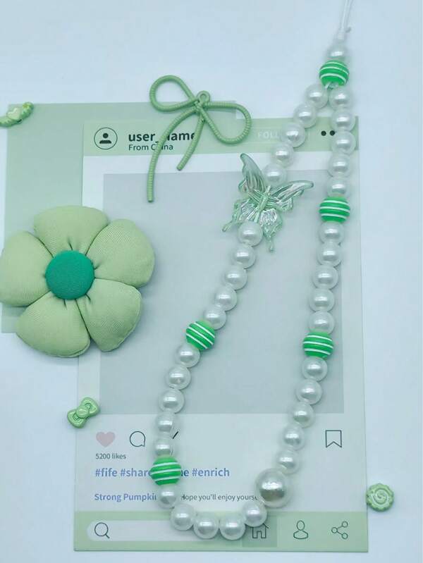 Girly Butterfly Niche Bracelet, Suitable For Decorating CCD Camera, Earphone Case, Keychain, Anti-Lost