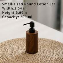 1pc Walnut Wood Pump Bottle, Luxury Hotel Shower Gel, Shampoo, Lotion, Hand Wash Dispenser