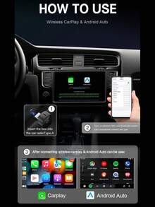 Acodo 2025 New Ultra Mini CarPlay AI Box Wired To Wireless CarPlay And Android Auto 2-In-1 Adapter Plug And Play Compatible With 99% Original Cars With Wired CarPlay/Android Auto 2.4~5.0 GHz WiFi5 Stylish And Portable