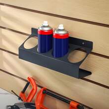 4-Can Metal Wall Mounted Spray Bottle Rack, Black Painted Finish, Hanging Storage Organizer Suitable For Various Room Types, Practical Storage/Organization Rack For Garage, Workshop