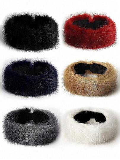 1-Pack Women's Autumn And Winter Anti-Fox Fur Thickened Fur Warm Earmuffs Headband Headband Cold Headband Women's Headband Cold Winter Hat With Cold-Proof, Sweat-Proof And Non-Slip Functions, Suitable For Outdoor Cycling, Skiing, Leisure Outing, Sports And Yoga