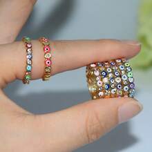 1pc Fashionable & Unique Turkish Blue Evil Eye Open Ring, Suitable For Men And Women, Cool Party Jewelry, Girlfriend/Valentine's/Mother's Day Gift - Multicolor - View 6