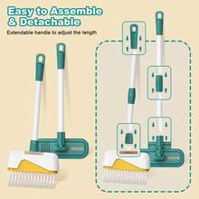 Children's Cleaning Tool Play Set Toy With Stand, Realistic Housework Simulation, Pretend Play Broom, Mop, Role Play Props Gift For Boys And Girls (Some Parts Are Sent Random Colors)