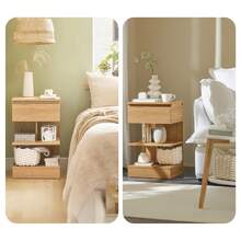 SoBuy FBT49-N, Bedside Table Night Stand Side Table End Table Coffee Table With 1 Drawer And 2 Shelves, Natural - Brown - View 11