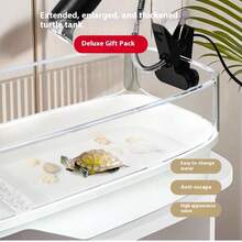 Luxury Turtle House With Sunbathing Platform, Custom-Made Aquarium, Brazilian Tortoise Tank, Reptile And Amphibian Habitat, Suitable For Home And Villa Decoration, Small Reptile Turtle House - Multicolor - View 10