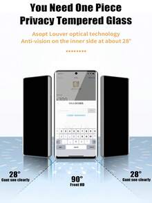 2pcs 3D Curved Tempered Glass Screen Protector, Compatible With Samsung Galaxy//Redmi//Honor/Realme/OPPO/VIVO/OnePlus Etc. No Bubbles, Easy To Install, Stable And Won't Fall Off. Shatter-Resistant, Full Coverage, Sensitive Touch, Easy To Install/Anti-Fall And Scratch. Privacy Protection Glass Film, Essential For Screen Protection, Suitable For Daily Protection, Office, Home And Other Scenarios. Waterproof, Shock-Proof And Anti-Fall. - Black - View 7