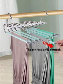 1pc 5/9 Tier Pants Rack, Space Saving, S-Shaped Wardrobe Hanger Organizer With Hooks For Long Pants, Leggings, Trousers, Non-Slip Stainless Steel Multi-Functional Pant Hanger, Saves Closet Space, Suitable For Wardrobe, Pant Rack, For Pants, Jeans Organization, Dorm Essential, Antique White, Best Choice For Home Storage - Multicolor - View 4