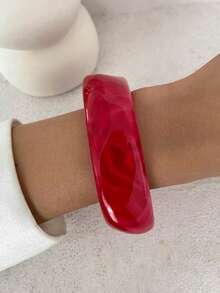 1 chiếc vòng tay nhựa Acrylic phong cách Punk cổ điển, vòng tay dày thời trang tối giản, phóng đại, phù hợp để đeo hàng ngày cho phụ nữ, tụ tập bạn bè, quà tặng ngày lễ, tiệc cưới (Họa tiết màu trên vòng tay là ngẫu nhiên và có thể khác so với sản phẩm thực tế) - Vòng tay thời trang phóng đại - Xem 15