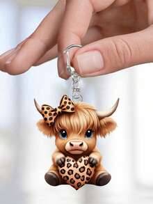 高地牛亚克力包挂饰、豹纹爱心亚克力车挂饰、可爱卡通小牛钥匙扣包挂饰、龙虾扣挂饰、可爱牦牛豹纹爱心图案挂饰、耳机挂饰、手机壳挂饰——非常适合挂在车钥匙、背包和手提包上。也是母亲节、教师节、万圣节、圣诞节等节日的绝佳礼物。 - 彩色 - 查看 5