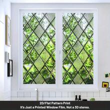 1 Piece, Fashionable And Simple Style Decorative Window Film And Window Sticker, 2D Flat Geometric Rhombus Pattern Window Sticker, PVC Electrostatic Adsorption Decorative Window Film, Home Decoration Window And Door Decals, Suitable For Living Room, Bedroom, Kitchen, Bathroom, Home Decoration, Privacy Protection, 17.72 Inches X39.37 Inches - 17.72*39.37吋(45*100公分) - 查看 5