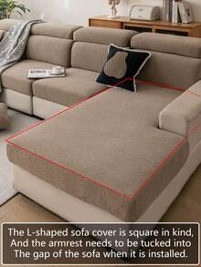 1pc Beige Stretch Sofa Cover, Bohemian Style Sofa Slipcover, Water-Resistant, Protects Sofa From Scratches, Suitable For 1/2/3/4 Seat Sofas, Machine Washable, For Home Use All Seasons - Khaki - View 5