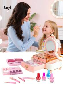 儿童化妆玩具套装（彩色）过家家化妆盒化妆玩具套装，送给女孩/生日/节日的礼物 - 彩色 - 查看 3