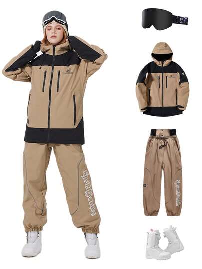 SPEED PANDA SPEED PANDA 1 Piece Women's And Men's Waterproof Jacket, Winter Snow Coat, Windbreaker Hooded For Outdoor Sports, Unisex Activewear For Skiing And Winter Sports (Excluding Accessories) Ski Outfits