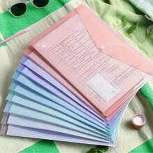 Set de 10/5 dosare transparente din PP, format A4, cu închidere cu clic, organizatoare de documente durabile și impermeabile, în culori asortate Macaron (roz, albastru, verde, violet), pentru studenți și birou, dosare pentru școală, pentru întoarcerea la școală, rechizite școlare